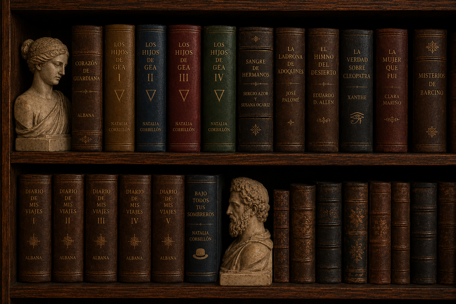 Estantería de la biblioteca con libros antiguos