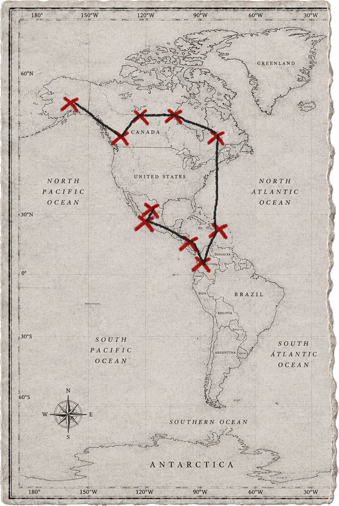 Mitad americana del mapa; arrástrala a la derecha del mapa euroasiático