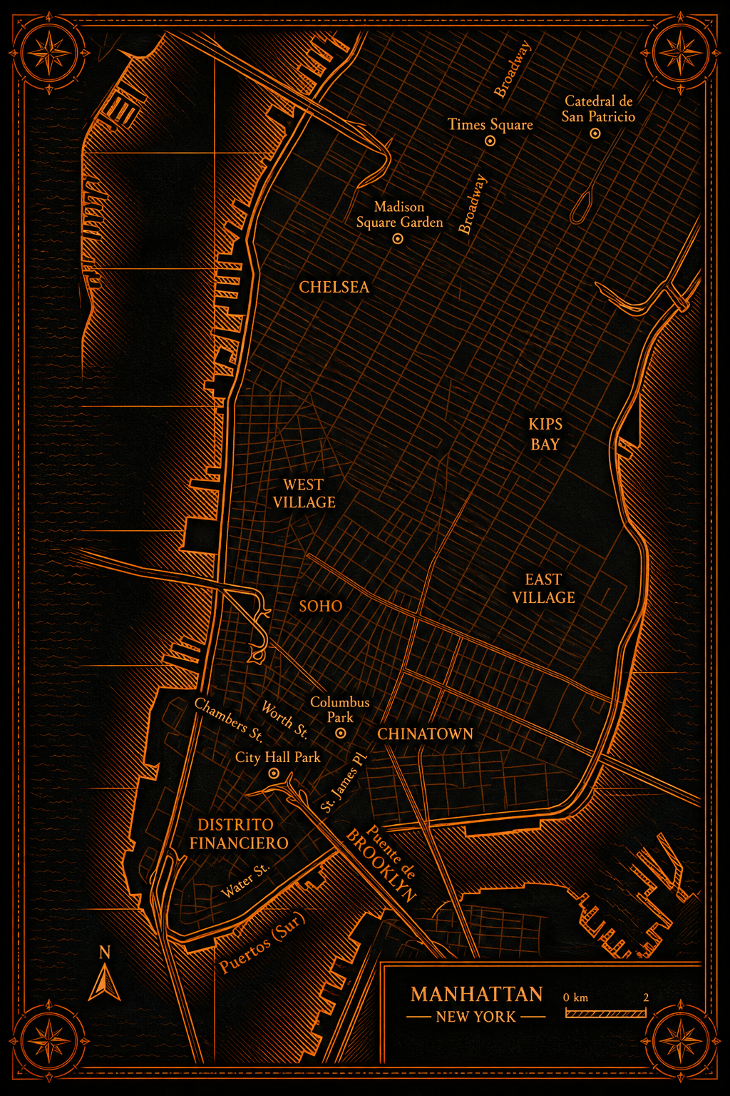 Mapa de Manhattan, Nueva York