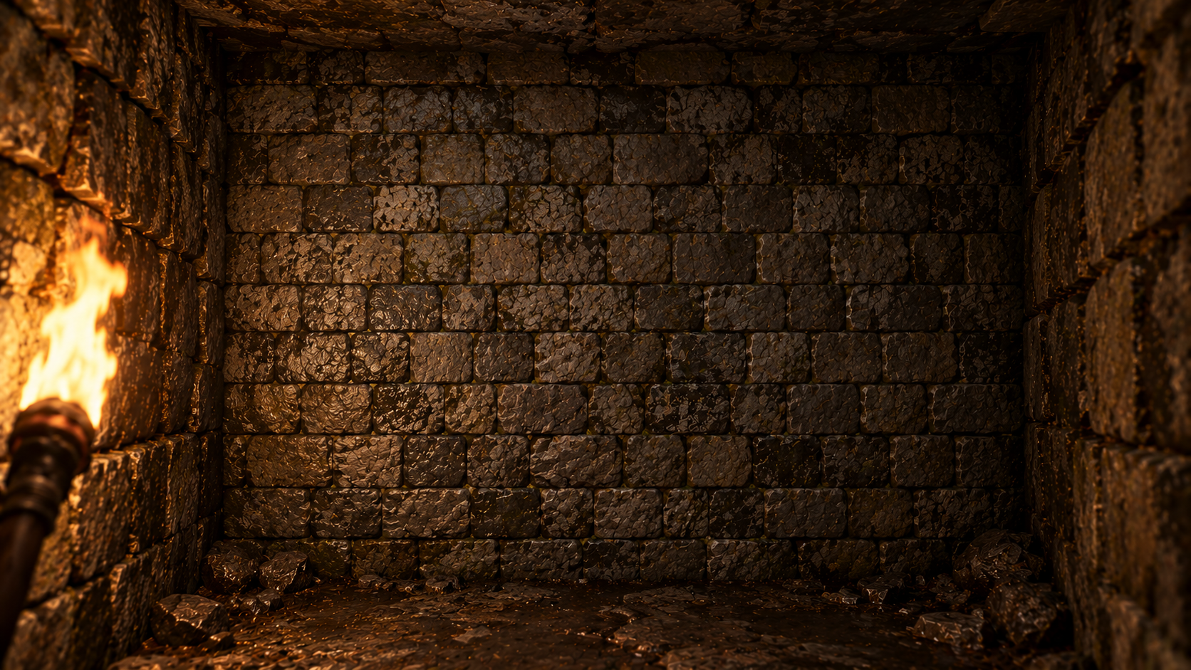 Muro de losetas al final de un túnel